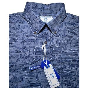 NWT Southern Tide Cliff Intercoastal Performance Shirt Blue Size S MSRP $125